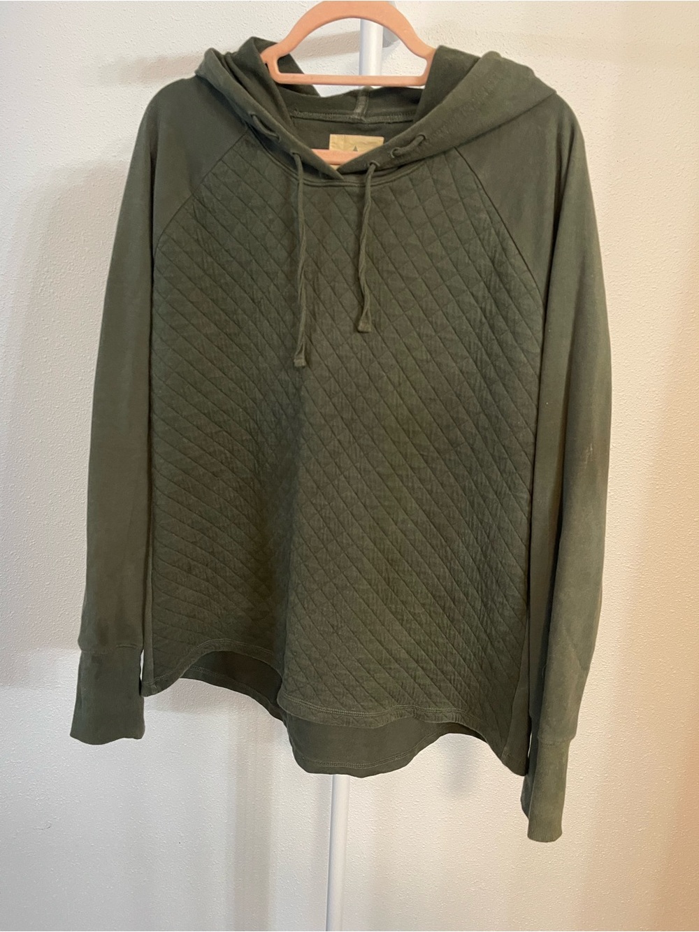 Ascend women’s xl Quilted Hooded Pullover Sweater - Olive